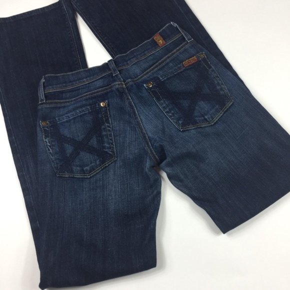 7 For All Mankind Mia Bootcut/Flare Jeans Deep Indigo Blue. Size 27. NWOT - Picture 3 of 13